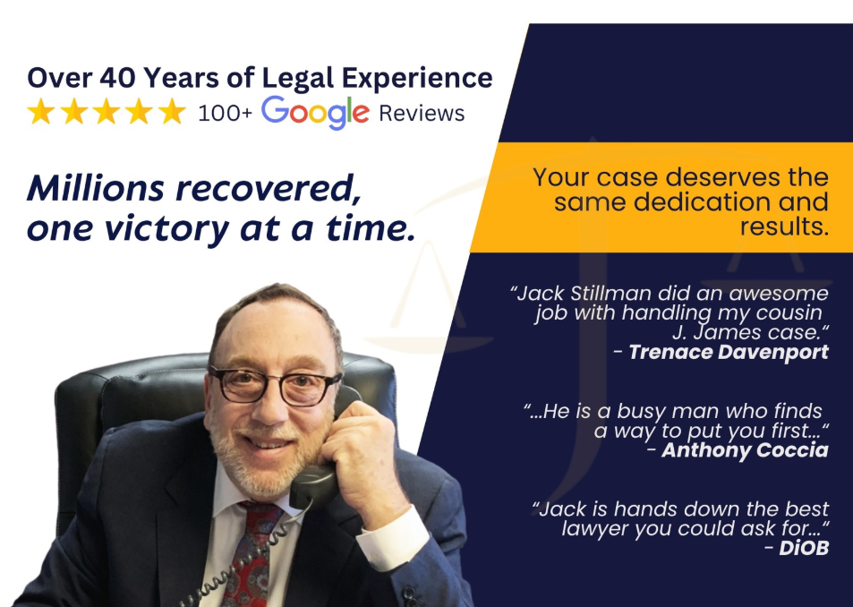 Jack Stillman NJ attorney with over 40 years of legal experience and 100+ Google reviews